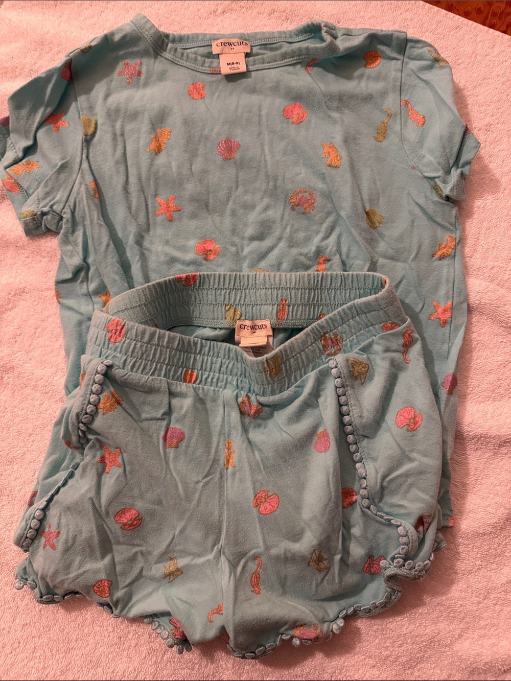 Crewcuts light blue shell print matching set